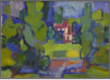 einsames Haus im Wald, 1970,  Acryl/Holz,  37x50 cm (C-70-08)