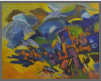 Berge im Herbst, 1972,  Acryl/Holz,  57x73 cm (C-72-02)