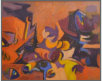 Vulkanische Landschaft, 1972,  Acryl/Holz,  53x66 cm (C-72-03)