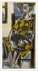 Frau mit Katze, Holzschnitt (?/1),  1965,  72x37 cm, (Privatbesitz)