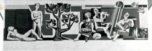 1963: Sgraffito an einem Kurheim in Bad Krotzingen